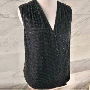 Diane Von Furstenberg Beaded Faux-Wrap EveningTop